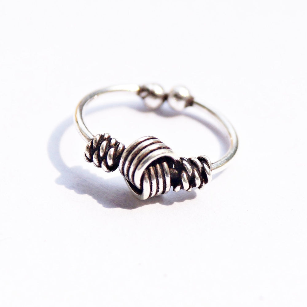 Pure 92.5 Sterling Silver Designer Press On Knots Nose Ring with No Piercing required