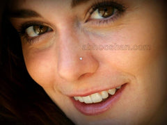 Dot Size Tiny Round 2 MM White CZ Nose Pin with wire in 92.5 Silver