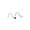 Combo of 92.5 Sterling Silver Dot Size Black and White CZ Stone Nose Pin