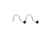 Pair of 92.5 Sterling Silver Dot Size Black CZ Stone Nose Pin