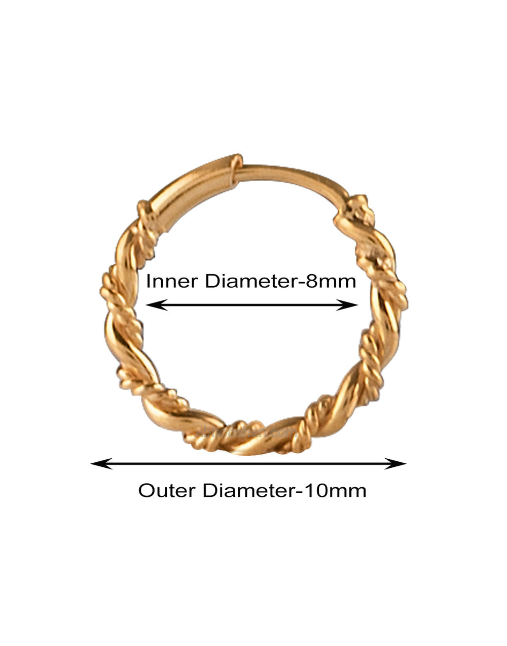 Gold Plated Nose Ring in 92.5 Sterling Silver