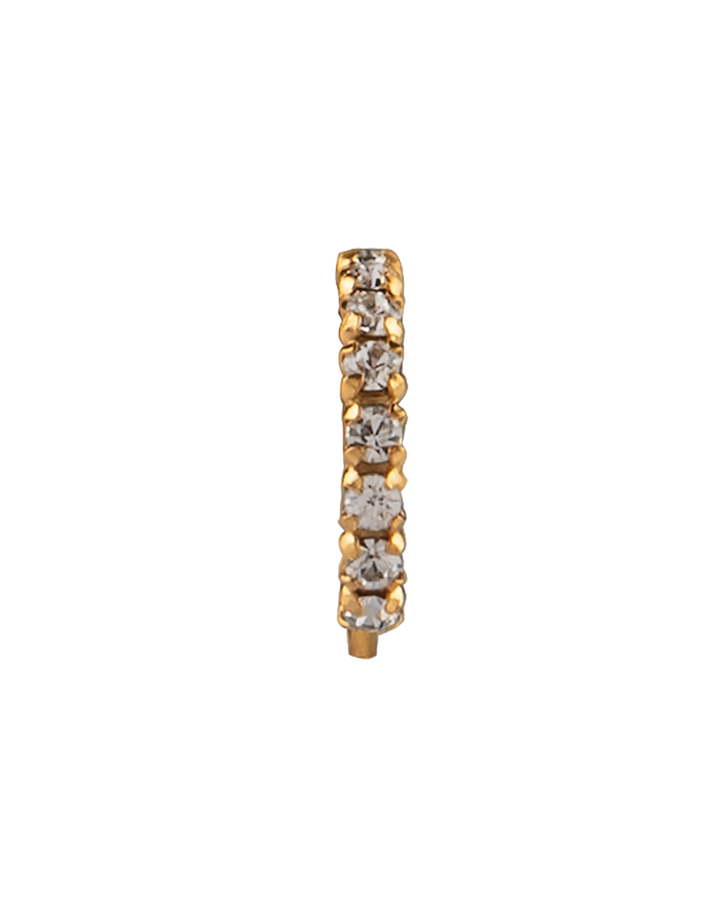 Gold plated White CZ Nose Ring in 92.5 Silver