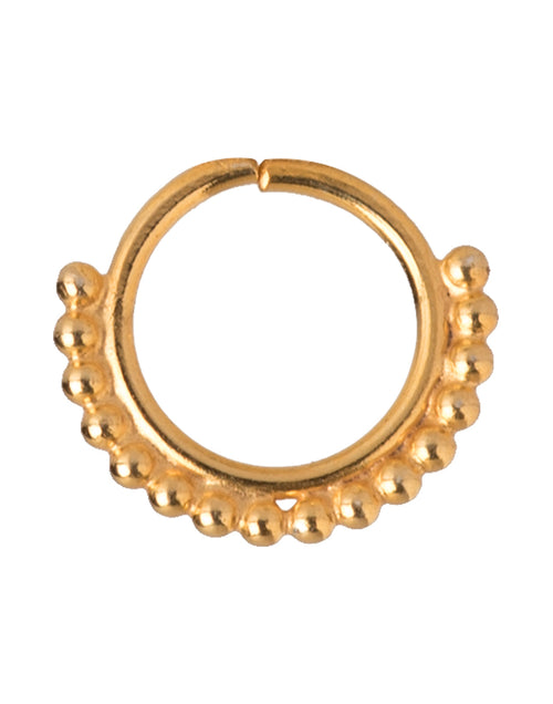 92.5 Sterling Silver Designer Gold Plated Nose and Septum Ring - Default Title - Abhooshan