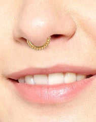 92.5 Sterling Silver Designer Gold Plated Nose and Septum Ring