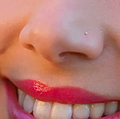 Dot Size Tiny Round MM Gold Plated Nose Pin with wire base of Silver