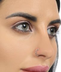 92.5 Sterling Silver Oxidized Designer Nose Ring