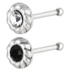 92.5 Sterling Silver Combo of White and Black Cz Nose Stud