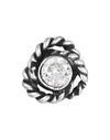 Knot Shape Nose Stud in 92.5 Oxidized Silver and White Cz Stone