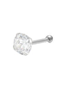 White CZ Nose Stud in 92.5 Silver and 4 mm Cz stone