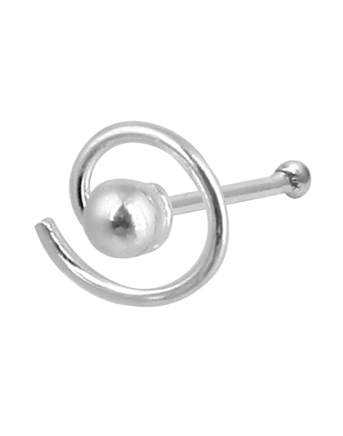 Designer Spiral Nose Stud in 92.5 Silver - Default Title - Abhooshan