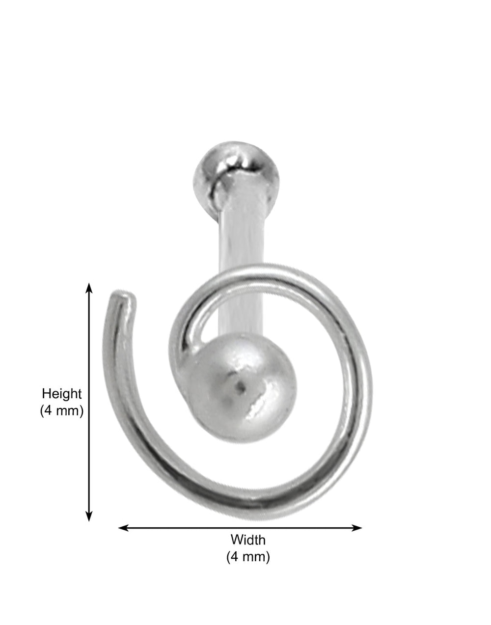 Designer Spiral Nose Stud in 92.5 Silver