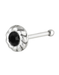 Black CZ Nose Stud in 92.5 Silver