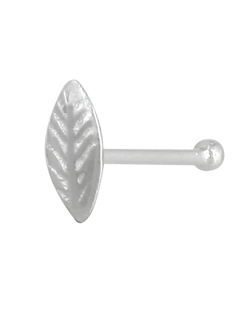 Leaf shape Nose Stud in 92.5 Silver - Default Title - Abhooshan