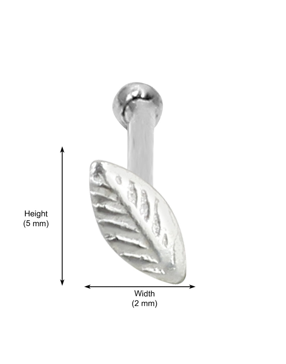 Leaf shape Nose Stud in 92.5 Silver