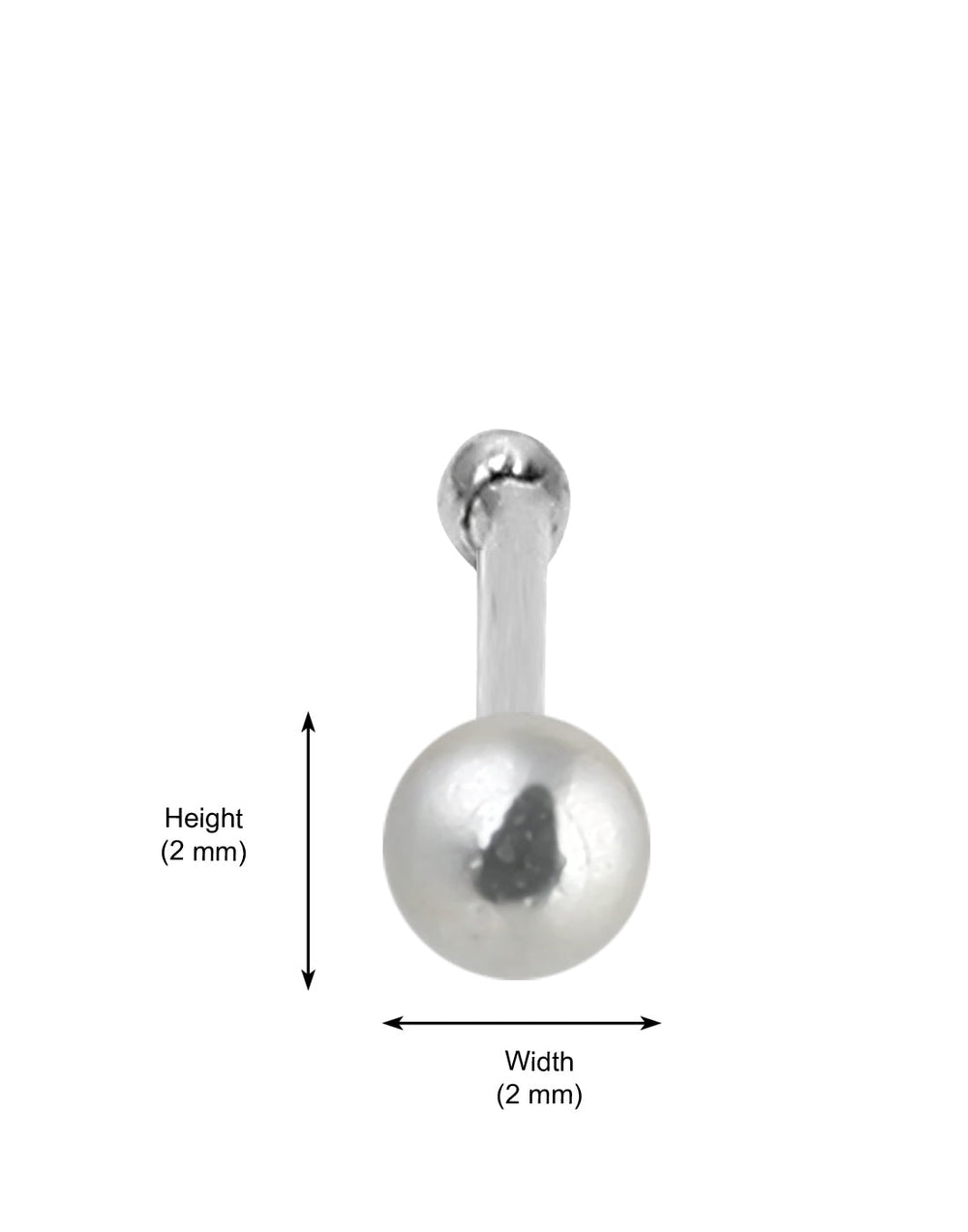 Dot Size Ball Nose Pin (Bone Style) in 92.5 Silver