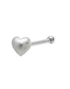 Small Heart Nose Pin (Bone Style) in 92.5 Silver for Girls Piercing