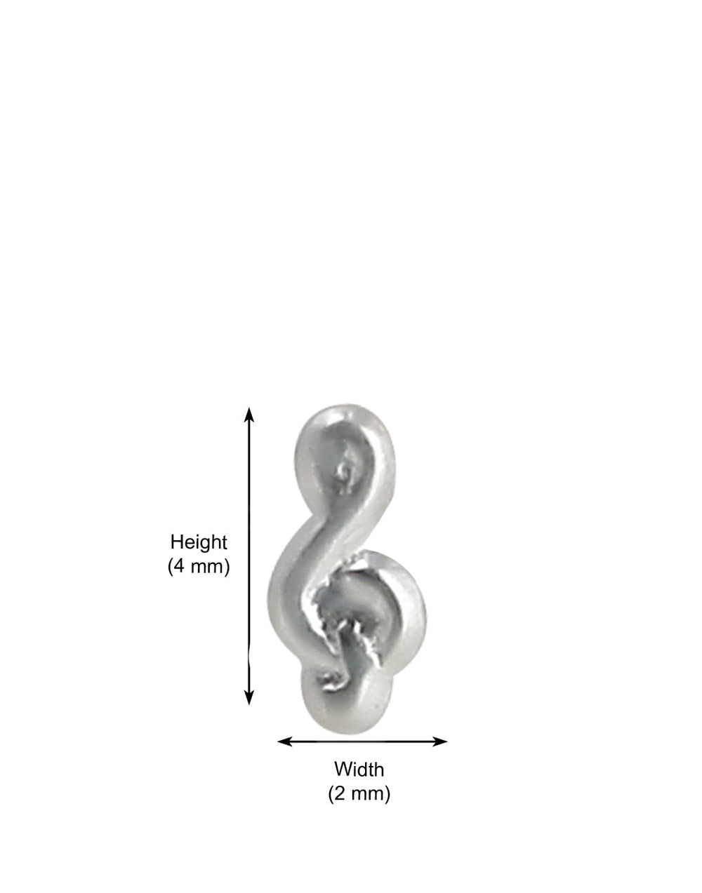 Musical Note Nose Stud in 92.5 Silver