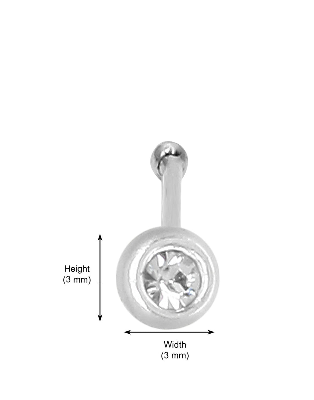 Small and Cute Nose Stud in 92.5 Silver and White CZ