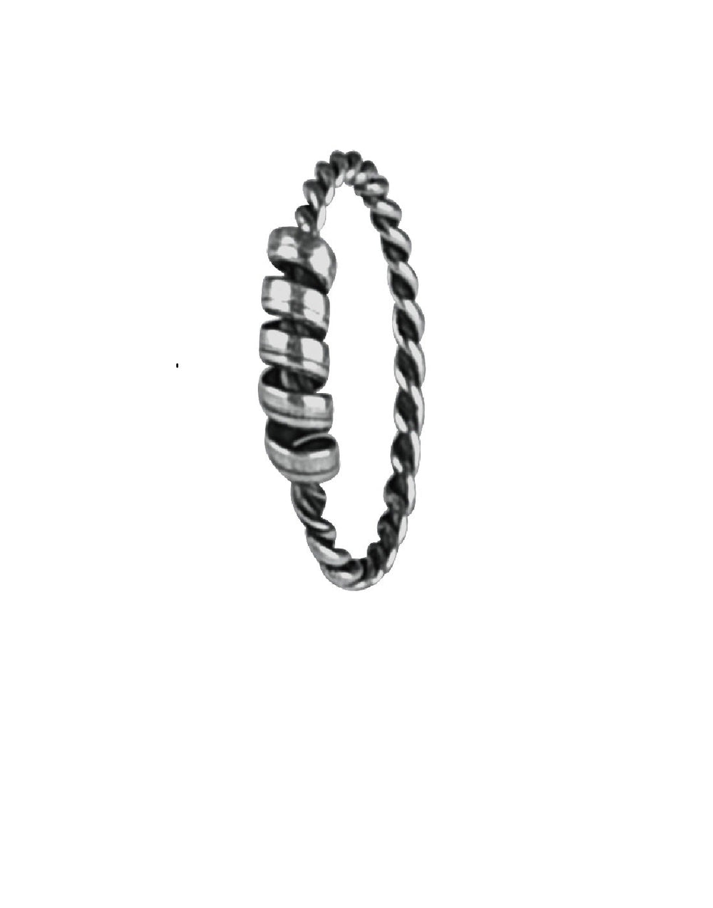 Designer Nose Ring in 92.5 Sterling Oxidized Silver