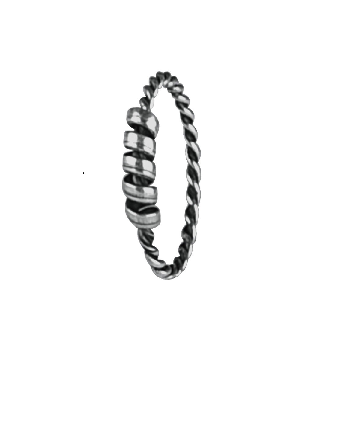 Designer Nose Ring in 92.5 Sterling Oxidized Silver