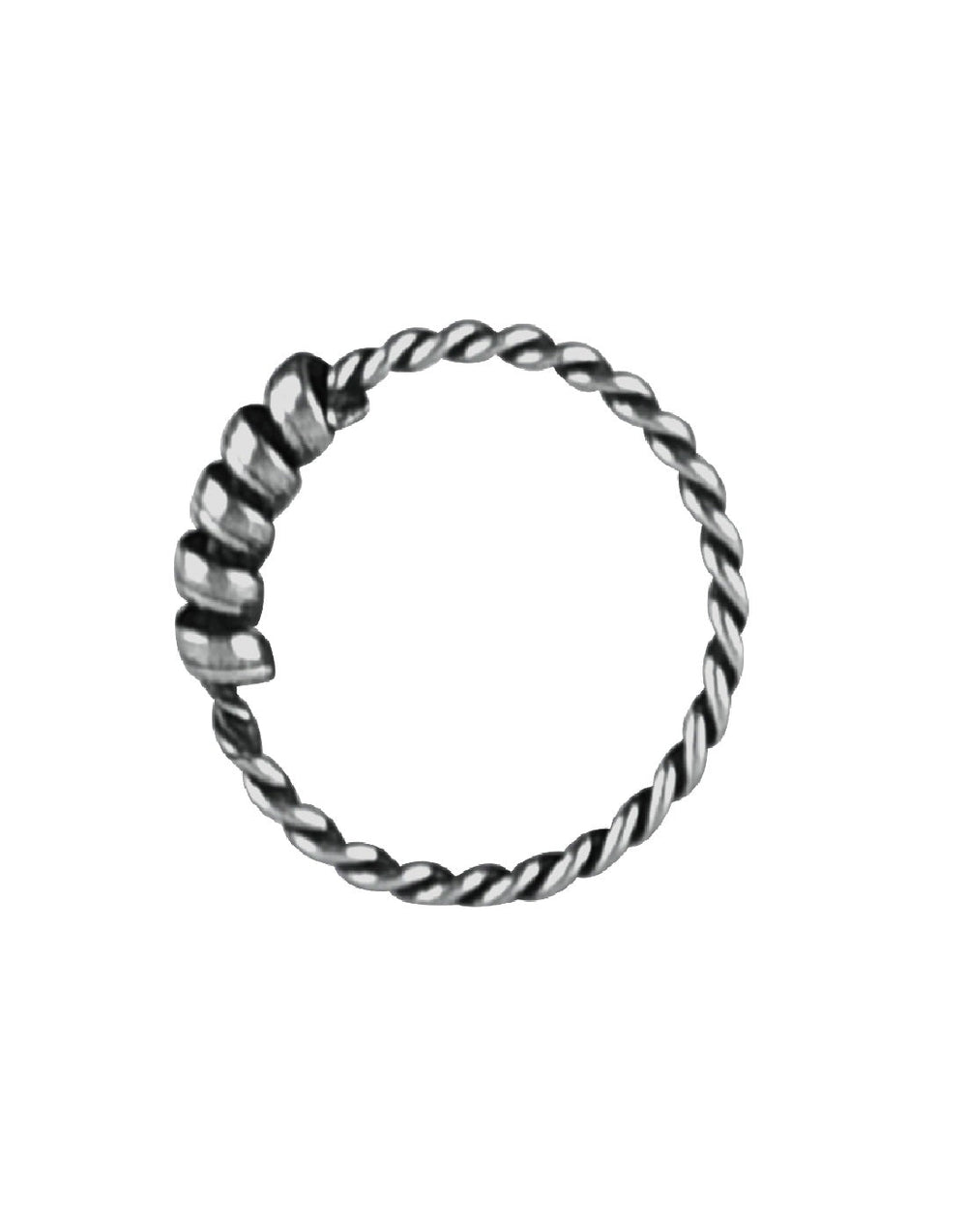 Designer Nose Ring in 92.5 Sterling Oxidized Silver
