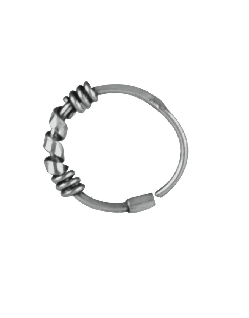 Designer Nose Ring in 92.5 Sterling Oxidized Silver