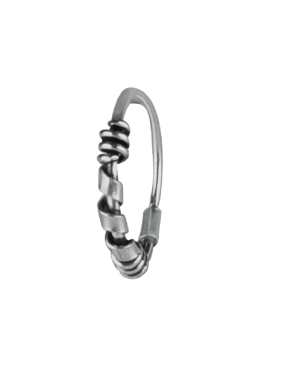Designer Nose Ring in 92.5 Sterling Oxidized Silver