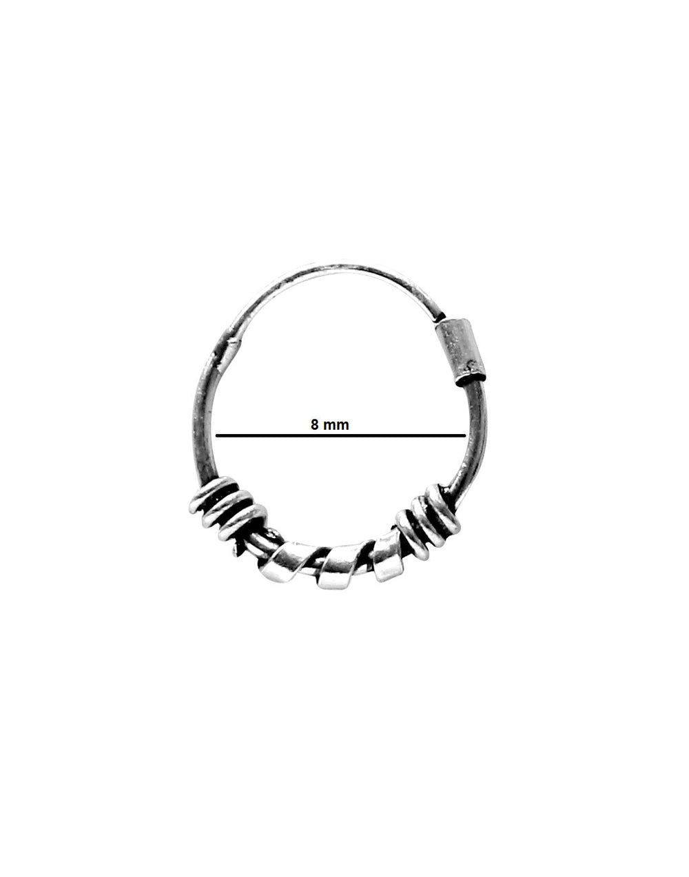 Designer Nose Ring in 92.5 Sterling Oxidized Silver