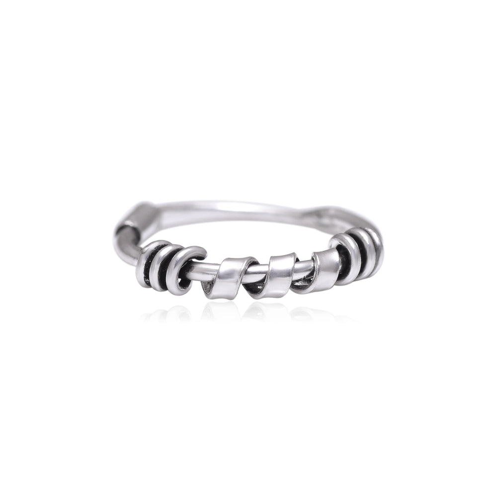 Designer Nose Ring in 92.5 Sterling Oxidized Silver
