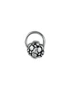 Small Flower Nose Pin in 92.5 Sterling Oxidized Silver