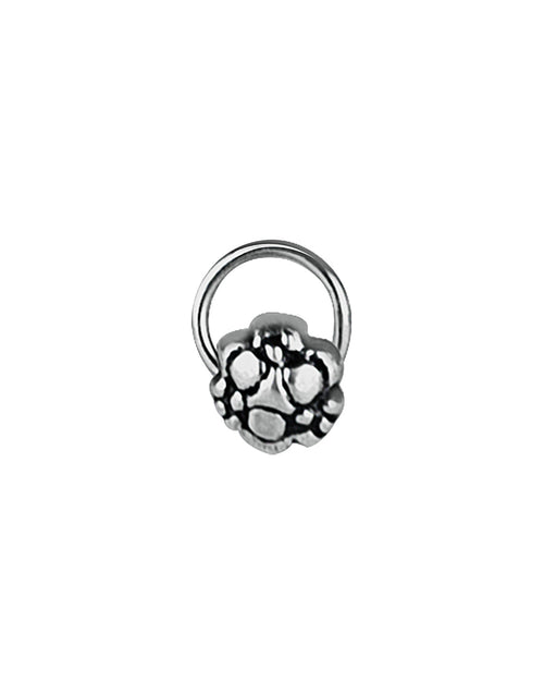 Small Flower Nose Pin in 92.5 Sterling Oxidized Silver - Default Title - Abhooshan