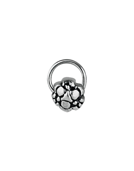 Small Flower Nose Pin in 92.5 Sterling Oxidized Silver