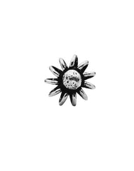 Trendy  Flower 6 mm Nose Pin with wire in 92.5 Sterling Oxidized Silver