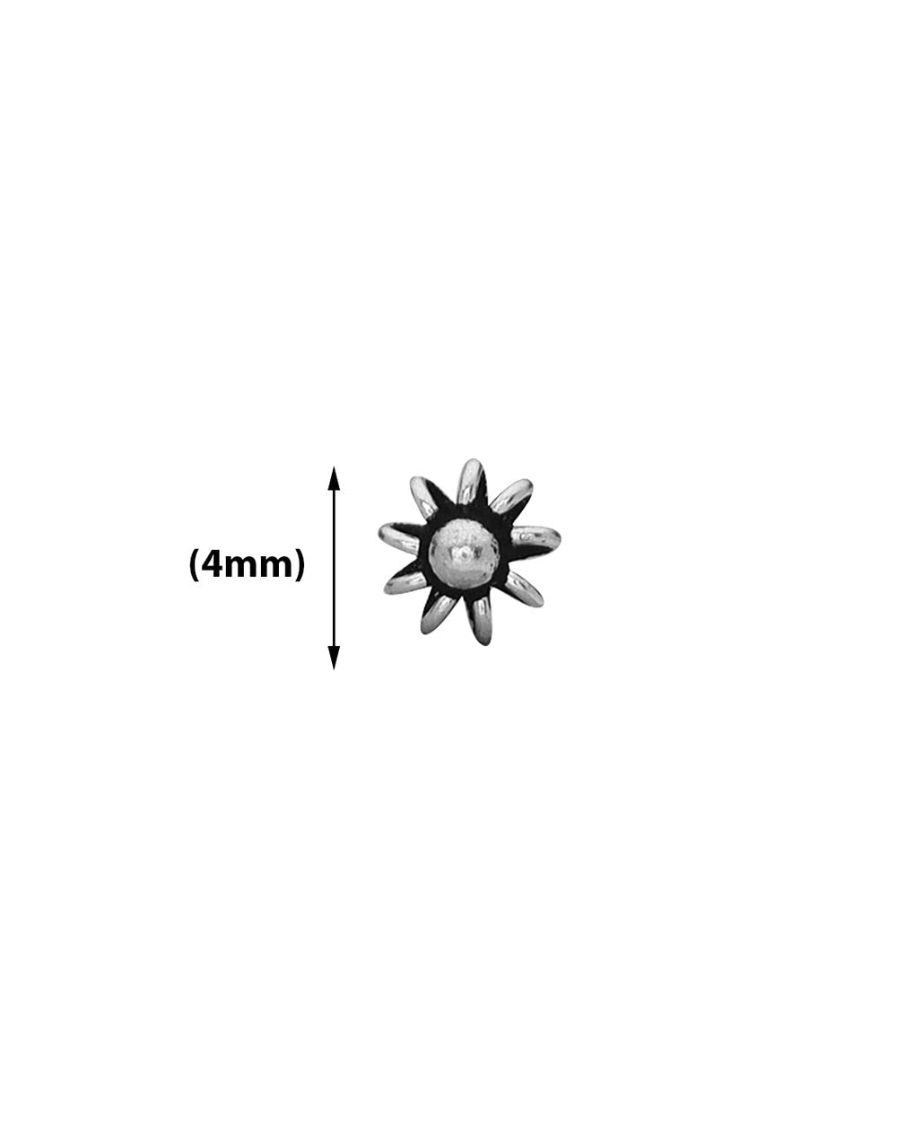 Combo of 92.5 Sterling Silver Flower and Knot Shape Nose Pin