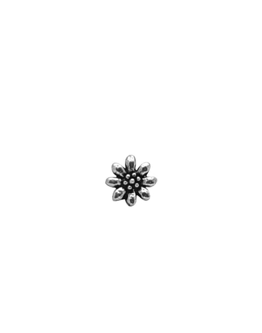 Flower Nose Pin in 92.5 Sterling Oxidized Silver