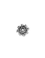 Flower 6 mm Nose Stud in 92.5 Sterling Oxidized Silver