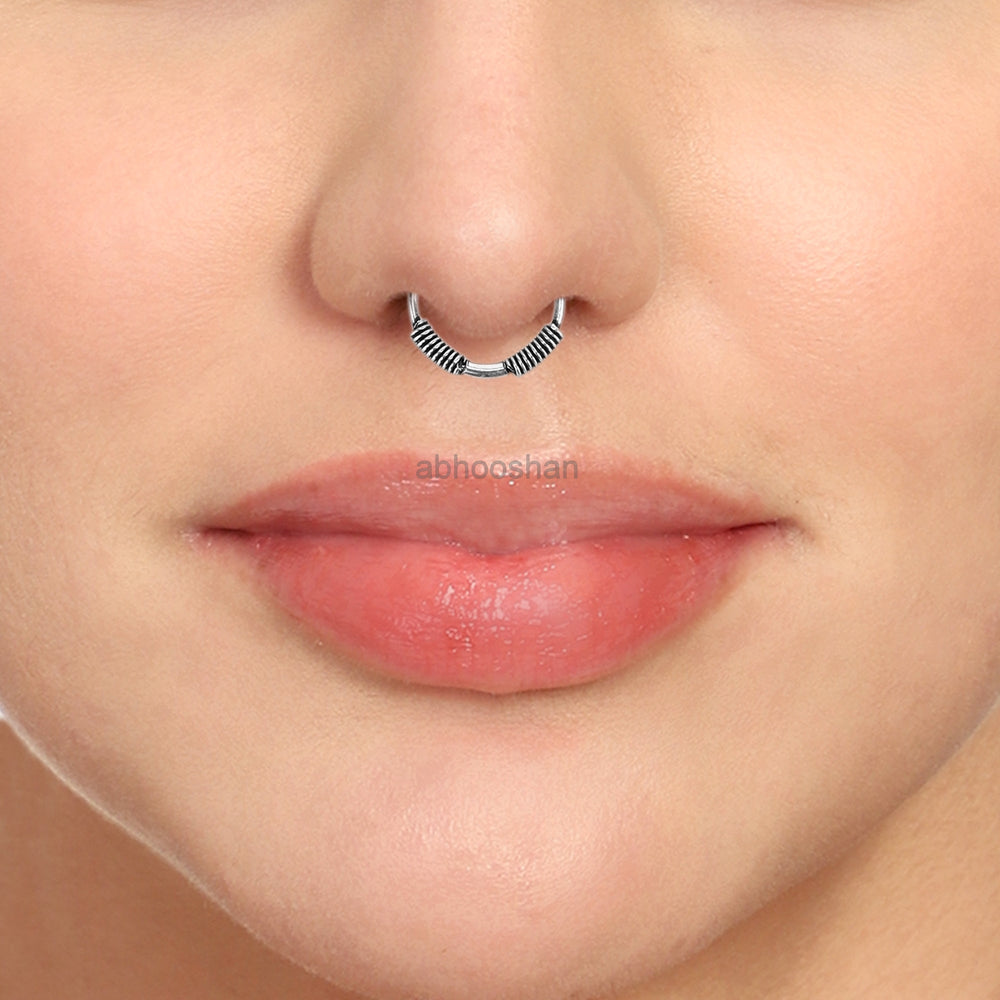 Designer Clip On Nose Ring in 92.5 Silver