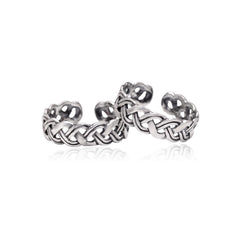 Pair of Designer Oxidized Toe Rings Bichiya in 925 Sterling Silver