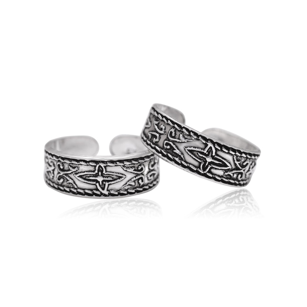 925 Sterling Silver Oxidized Toe Rings Bichiya