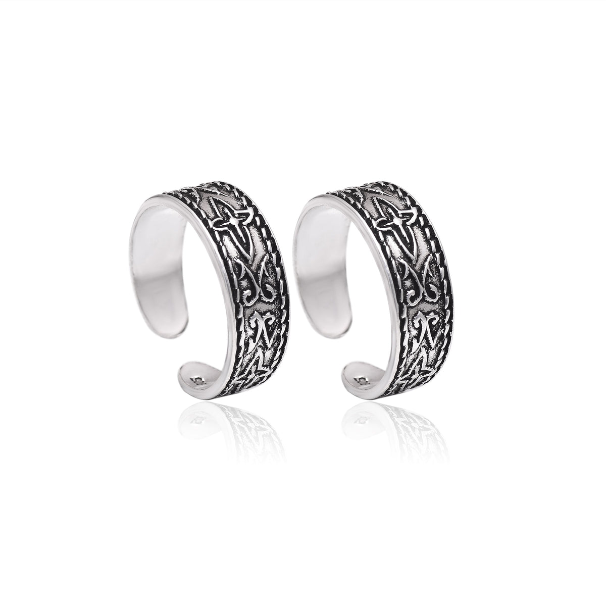 925 Sterling Silver Oxidized Toe Rings Bichiya