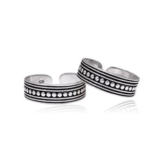 Pair of designer 925 Silver Oxidized Toe Rings