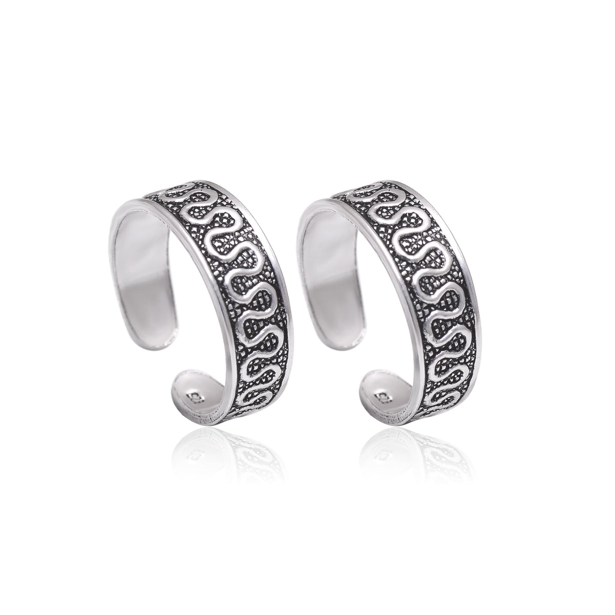 Unique pair of Oxidized Toe Rings in 92.5 Silver