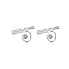 Pair of Adjustable Toe rings in White Cubic Zirconia and 925 Silver