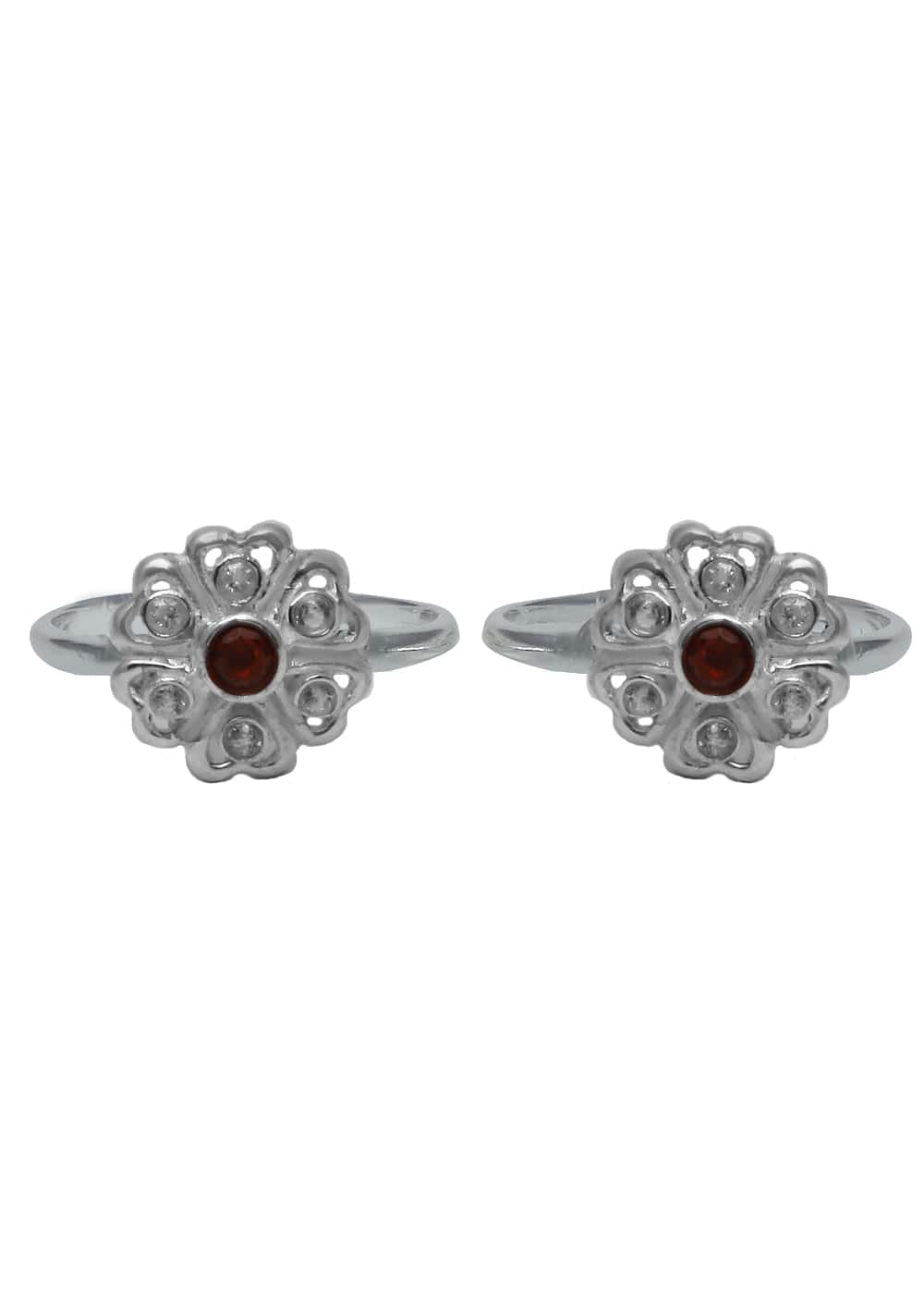 Beautiful pair of Cubic Zirconia Toe Rings in 92.5 Sterling Silver - Toe Rings