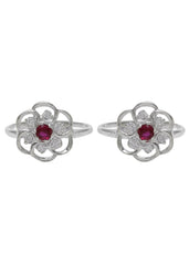 Classy pair of Cubic Zirconia Toe Rings in 92.5 Sterling Silver - Toe Rings