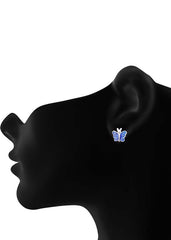 Cute and Elegant Enamel Small Butterfly Blue Studs - Studs