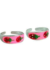 Designer Enamel Toe Rings in 92.5 Sterling Silver - Toe Rings