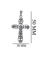 Designer holiest Cross with Jesus Christ 925 Silver Pendant with 18 inch Chain - Pendants