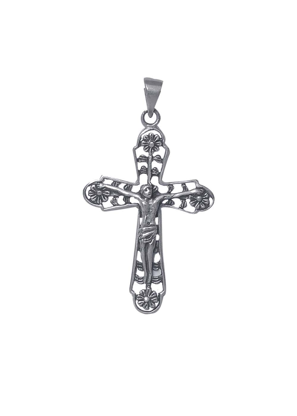 Designer holiest Cross with Jesus Christ Pendant in 925 Silver - Pendants