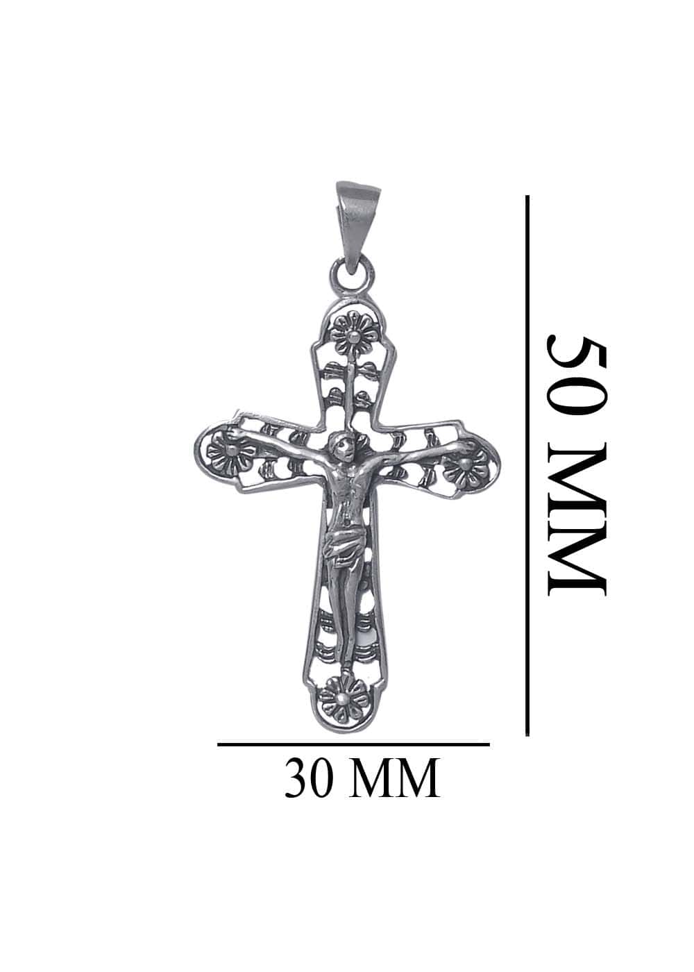 Designer holiest Cross with Jesus Christ Pendant in 925 Silver - Pendants